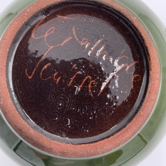 Vintage Signed Kohler Folk Art Pottery Pitcher, Floral - Picture 9 of 9